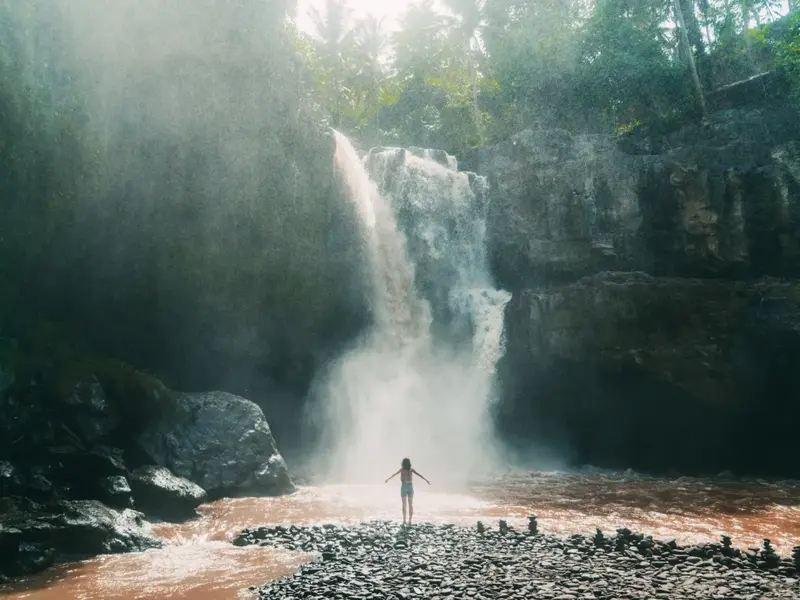 Tegenungan Waterfall falling into its pool